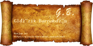 Glózik Barnabás névjegykártya